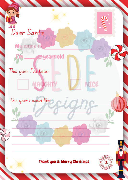 Girl Elf Santa Letter